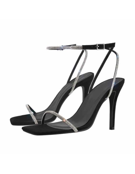 Slingbacks Rhinestones Ankle Strap Stilettos Sandals