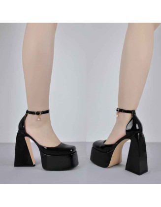 Ankle Strap Chunky Platform Mary Jane Pumps
