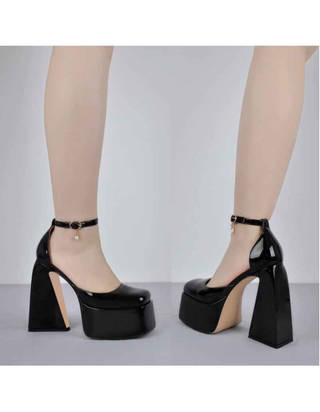 Ankle Strap Chunky Platform Mary Jane Pumps
