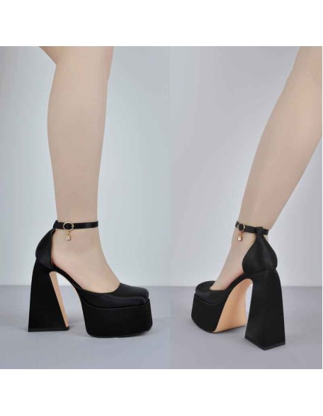 Ankle Strap Chunky Platform Mary Jane Pumps