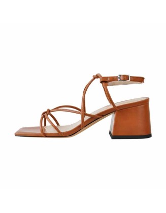 Criss Cross Gladiator Strappy Chunky Heel Sandals