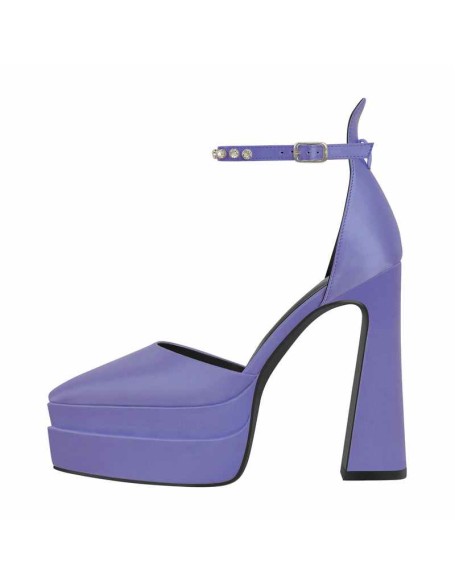 Double Platform Pointed Toe Chunky Heel Pumps