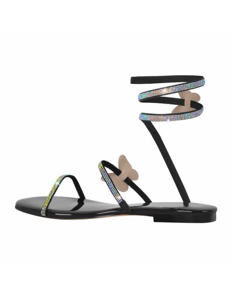 Rhinestone Butterfly Flat Sandals
