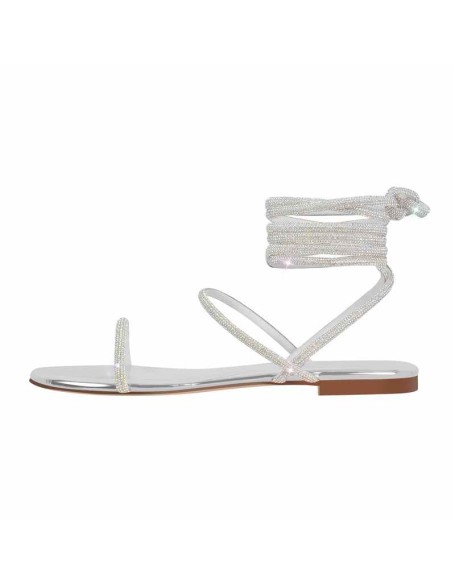 Diamante Lace up Flat Sandals