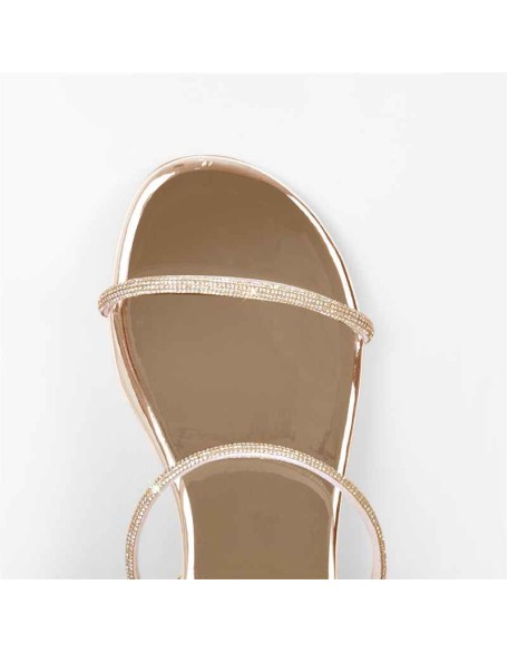 Diamante Lace up Flat Sandals