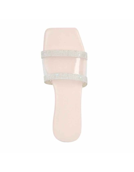 Square Toe Rhinestone Clear Flat
