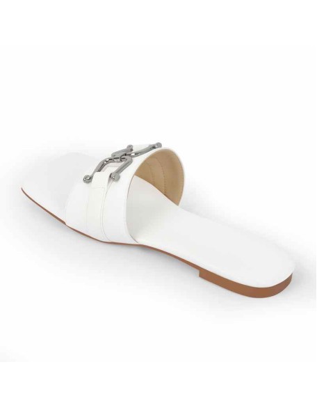 Open Toe Sandals Metal Buckle Flat
