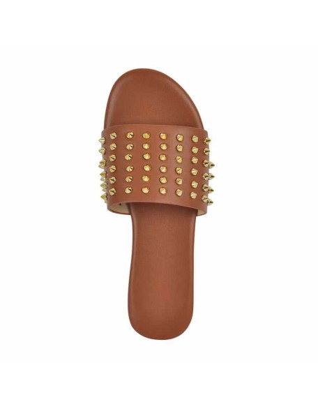 Open Toe Rivet Studded Flat Sandals