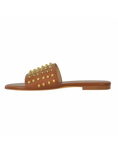 Open Toe Rivet Studded Flat Sandals