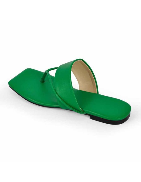Green Flip Flops Flat Thong Sandals