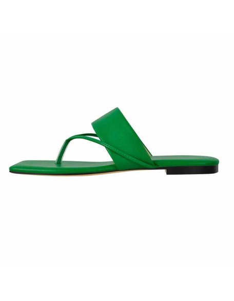 Green Flip Flops Flat Thong Sandals