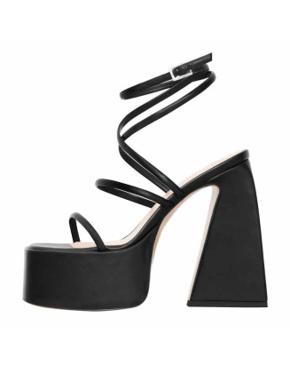 Platform Chunky Triangle Heel Sandals