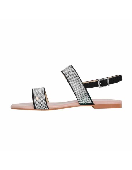 Rhinestone Straps Flat Sandals