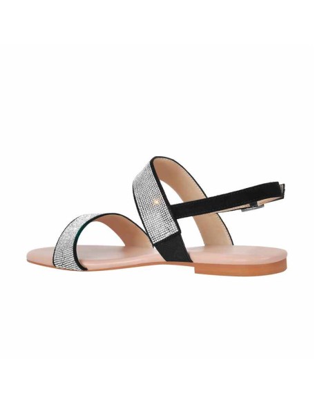 Rhinestone Straps Flat Sandals