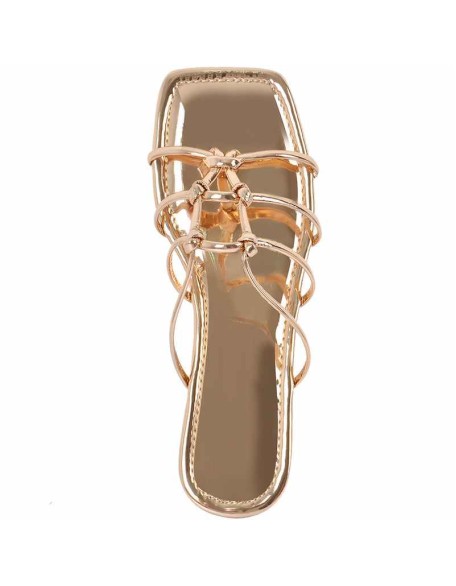 Square Toe Knot Strap Flat Sandals
