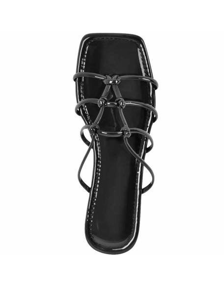 Square Toe Knot Strap Flat Sandals