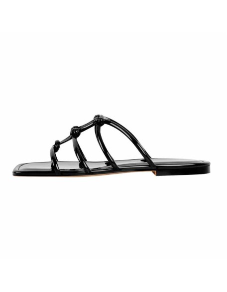 Square Toe Knot Strap Flat Sandals