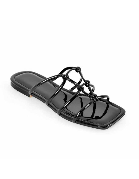 Square Toe Knot Strap Flat Sandals