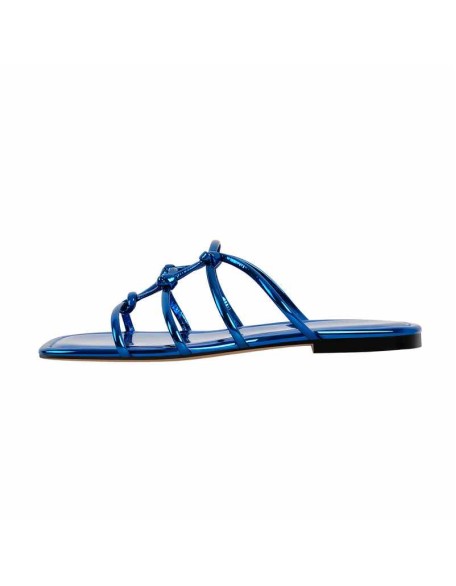 Square Toe Knot Strap Flat Sandals