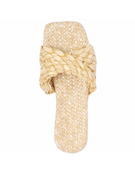 Straw Slide Slip on Flat Sandals