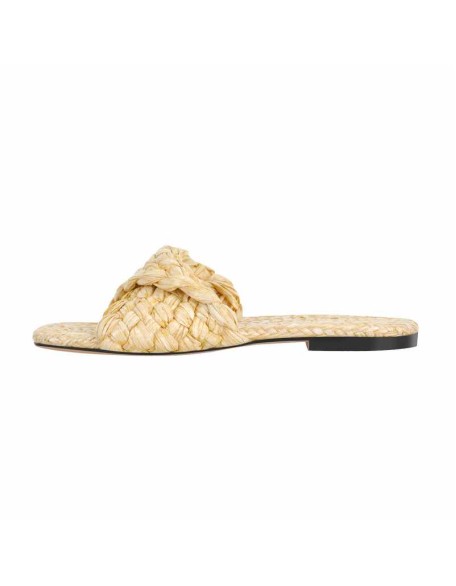 Straw Slide Slip on Flat Sandals