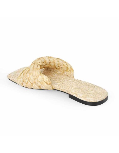 Straw Slide Slip on Flat Sandals