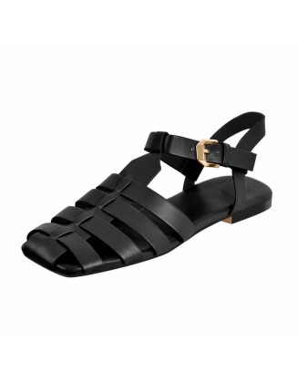 Multiple Colour Square Toe Gladiator Flat Sandals