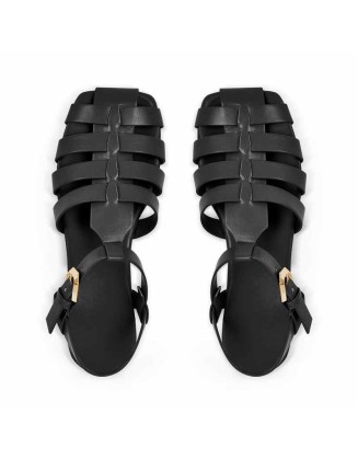 Multiple Colour Square Toe Gladiator Flat Sandals