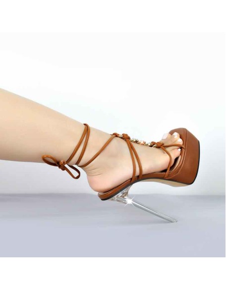 Rhinestone Lace up Slim High Heel Stiletto Sandals