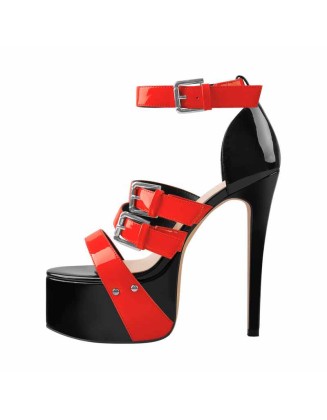 Platform Stiletto High Heels Buckle Sandals