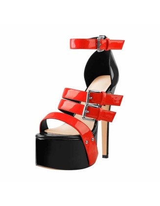 Platform Stiletto High Heels Buckle Sandals