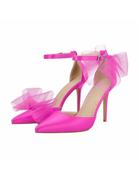 Pointed Toe High Heel Bow Stilettos
