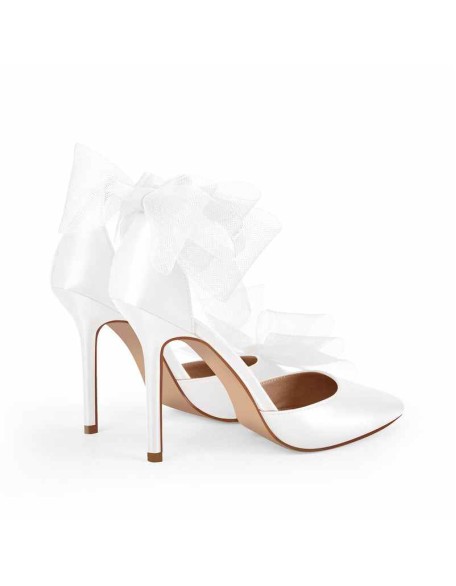 Pointed Toe High Heel Bow Stilettos