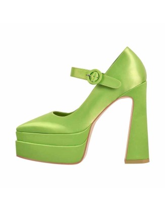 Ankle Strap Chunky Platform Mary Jane Pumps