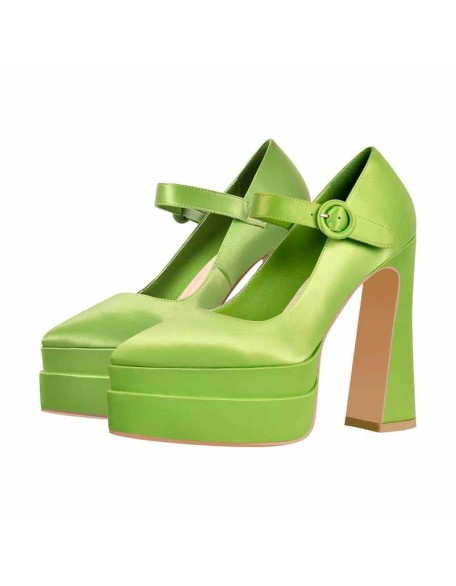 Ankle Strap Chunky Platform Mary Jane Pumps