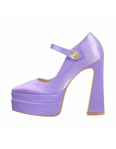 Pointed Toe Platform Mary Jane Pumps