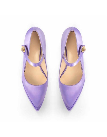 Pointed Toe Platform Mary Jane Pumps