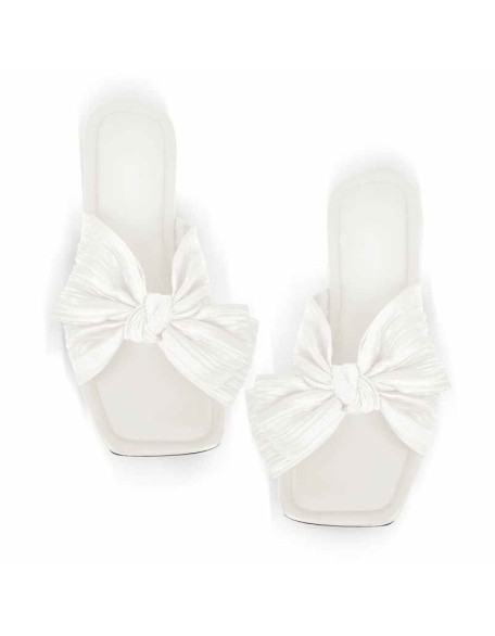 Flat Slip On Sliders Bow Sandals Flats
