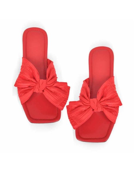 Flat Slip On Sliders Bow Sandals Flats