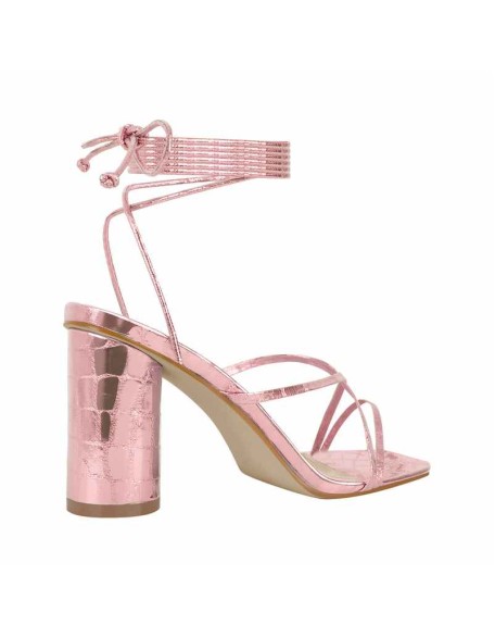Block Chunky Heel Lace up Sandals