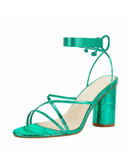 Block Chunky Heel Lace up Sandals
