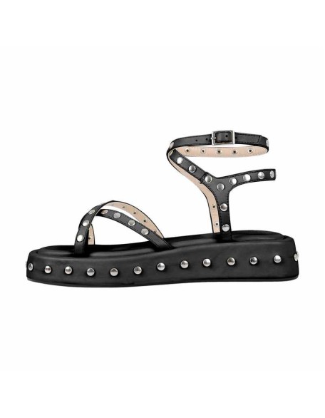 Strappy Studded Platform Flats Sandals