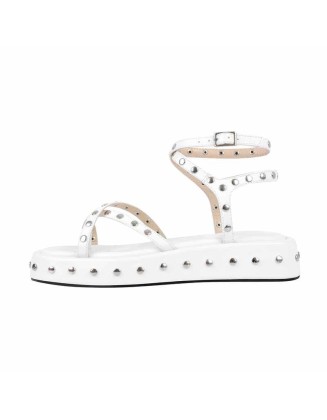 Strappy Studded Platform Flats Sandals