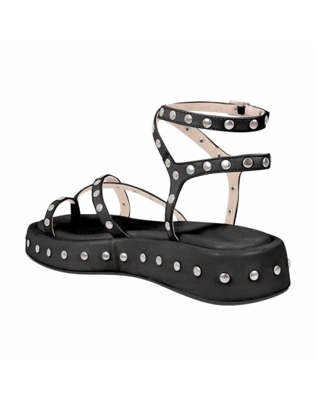 Strappy Studded Platform Flats Sandals
