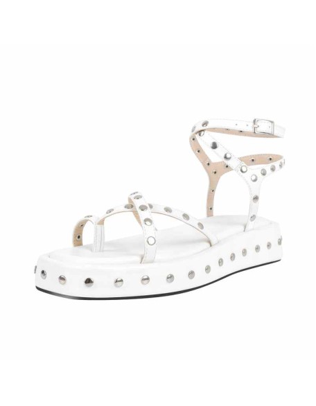 Strappy Studded Platform Flats Sandals