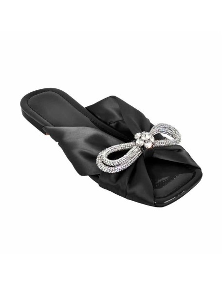Flat Rhinestone Bow Sandals Slippers