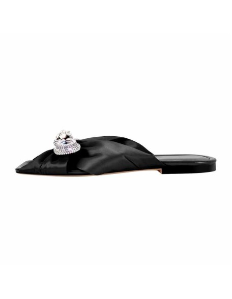 Flat Rhinestone Bow Sandals Slippers