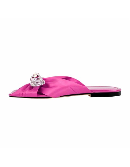 Flat Rhinestone Bow Sandals Slippers
