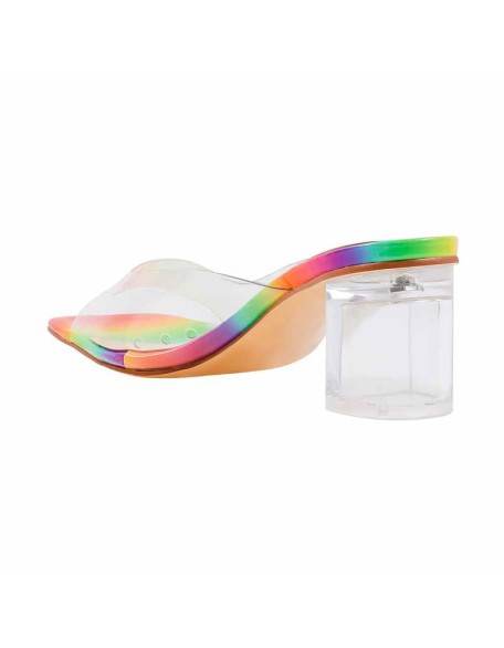 Rainbow Sandals Transparent Chunky Heel