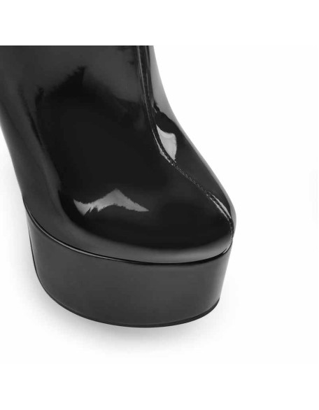 Black Strap Pointed Toe Stilettos Ankle Boots